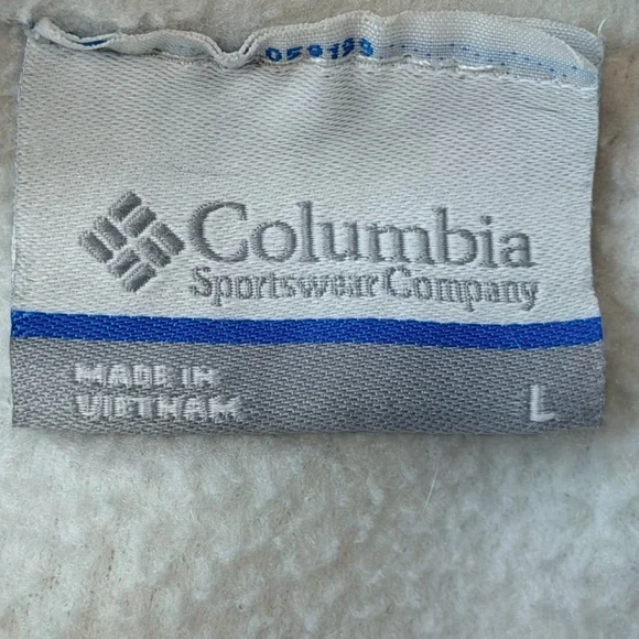 Columbia Fleece Full Zip Jacket Women's White Gorpcore Outdoor Benton Springs L - Picture 7 of 12